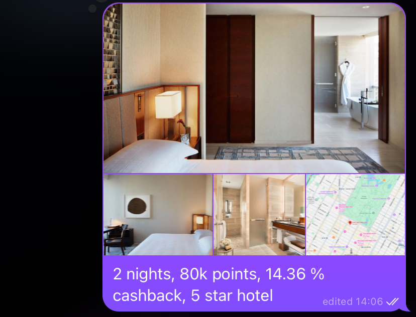 5-star hotel booked with points